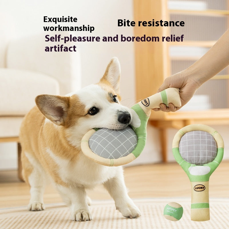 Zachte tennisraket en bal met geluid